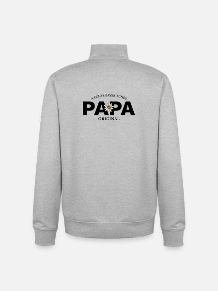Bayerisches Original - Papa - Unisex Organic Zip Sweatshirt von Stanley/Stella - Grau meliert