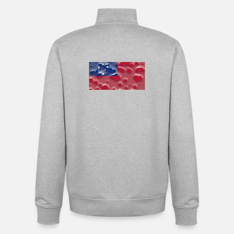 Land Samoa - Unisex Organic Zip Sweatshirt von Stanley/Stella - Grau meliert