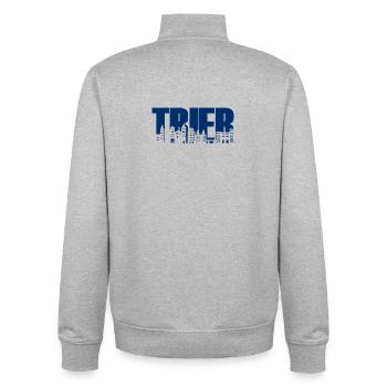 Trier - Skyline - Schrift - Mosel Rheinland-Pfalz - Unisex Organic Zip Sweatshirt von Stanley/Stella - Grau meliert - Hinten - AI Model Male 185 light (185cm)
