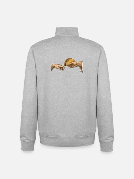 Taco – La Création (Taco Drôle) - Sweat zippé unisexe en coton bio Stanley/Stella - gris chiné