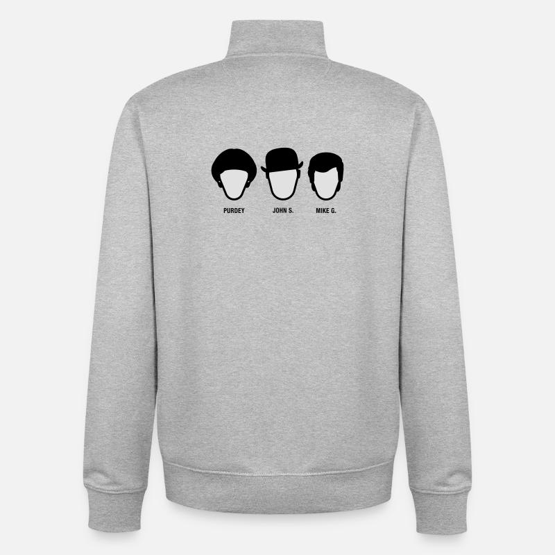 Chapeau Melon (S-05-P-JS-MG) - Sweat zippé unisexe en coton bio Stanley/Stella - gris chiné
