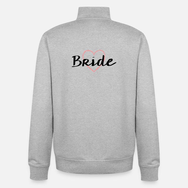 Bride Herz Junggesellenabschied Hochzeit - Unisex Organic Zip Sweatshirt von Stanley/Stella - Grau meliert