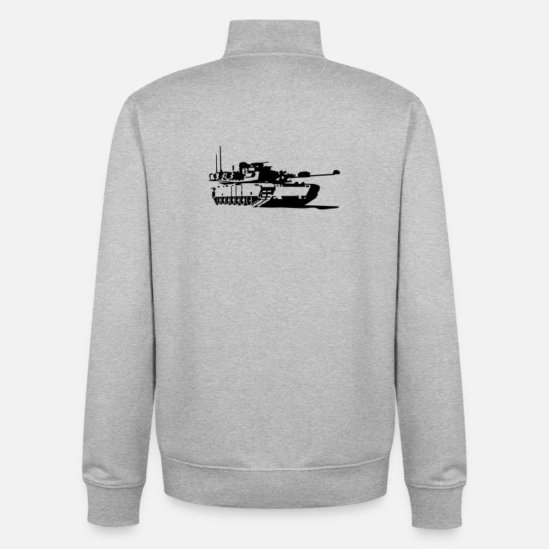 Panzer M1 Abrams - Unisex Organic Zip Sweatshirt von Stanley/Stella - Grau meliert