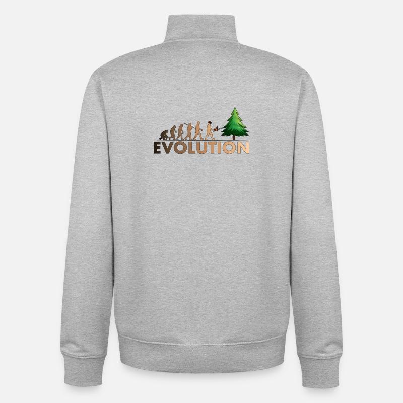 Kettensägen Evolution Farbe - Unisex Organic Zip Sweatshirt von Stanley/Stella - Grau meliert