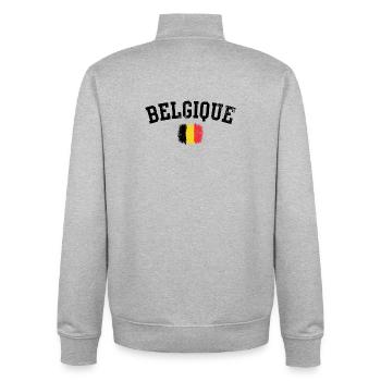 Coup de pinceau du drapeau belge - Sweat zippé unisexe en coton bio Stanley/Stella - gris chiné - Dos - AI Model Male 185 light (185cm)
