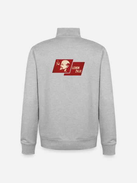 Lenin is alive - Unisex Organic Zip Sweatshirt by Stanley/Stella - heather grey