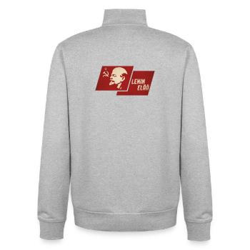 Lenin lives - Unisex Organic Zip Sweatshirt by Stanley/Stella - heather grey - Back - AI Model Male 185 light (185cm)