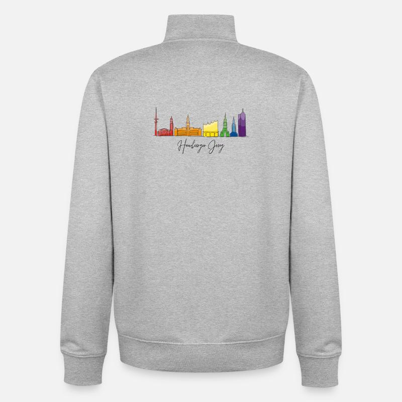 Hamburger Jung - Unisex Organic Zip Sweatshirt von Stanley/Stella - Grau meliert