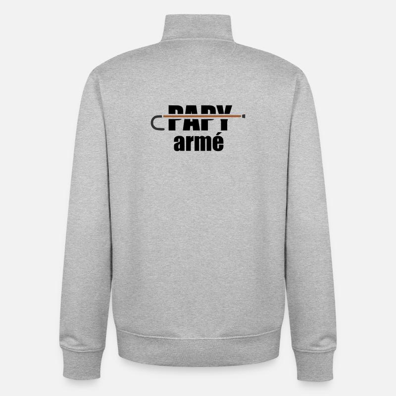 Bewaffneter Opa - Unisex Organic Zip Sweatshirt von Stanley/Stella - Grau meliert