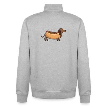 Dackel Lustiges Tier - Unisex Organic Zip Sweatshirt von Stanley/Stella - Grau meliert - Hinten - AI Model Male 185 light (185cm)