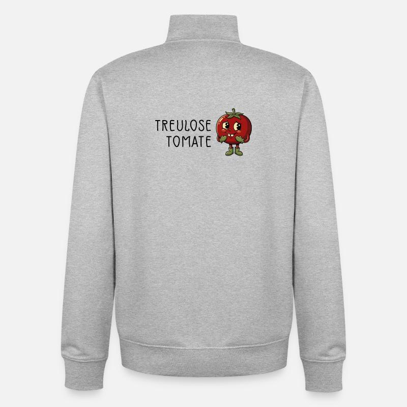 Tomate infidèle - Sweat zippé unisexe en coton bio Stanley/Stella - gris chiné