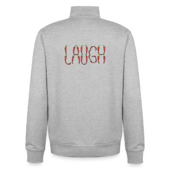 Chili peppers Laugh - Unisex Organic Zip Sweatshirt by Stanley/Stella - heather grey - Back - AI Model Male 185 light (185cm)