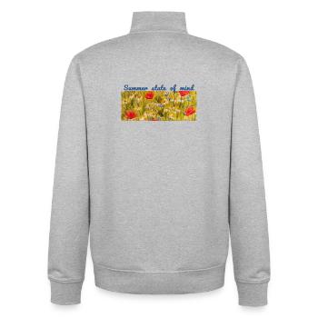 Summer State of Mind Wildflower Meadow Panorama - Sweat zippé unisexe en coton bio Stanley/Stella - gris chiné - Dos - AI Model Male 185 light (185cm)