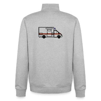 Ambulance / Rettungstransportwagen - Unisex Organic Zip Sweatshirt von Stanley/Stella - Grau meliert - Hinten - AI Model Male 185 light (185cm)