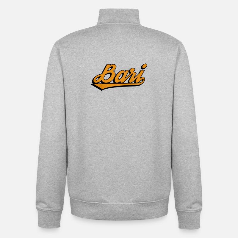 Bari Script: Orange Retro Logo - Unisex Organic Zip Sweatshirt von Stanley/Stella - Grau meliert