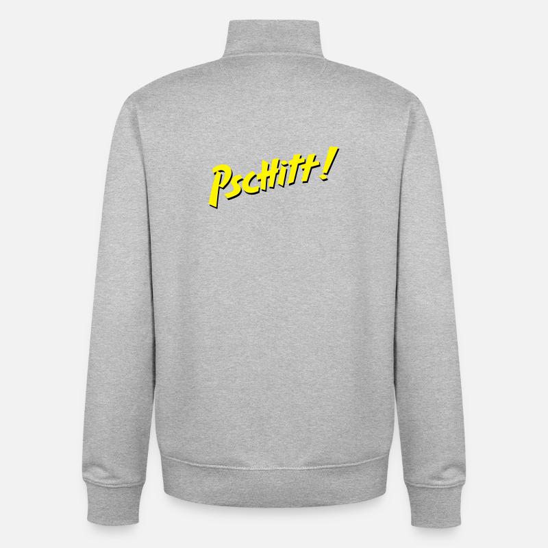 Pschitt Citron - Sweat zippé unisexe en coton bio Stanley/Stella - gris chiné