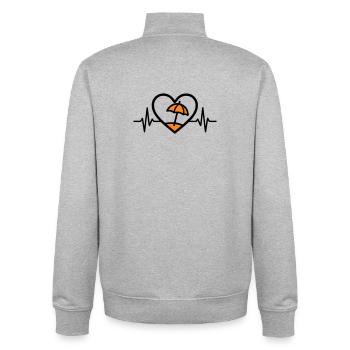 Beach Heart Holiday Sun - Unisex Organic Zip Sweatshirt by Stanley/Stella - heather grey - Back - AI Model Male 185 light (185cm)