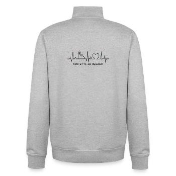 Konfetti im Herzen - schwarz - Unisex Organic Zip Sweatshirt von Stanley/Stella - Grau meliert - Hinten - AI Model Male 185 light (185cm)