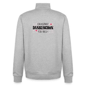 Kleines Dankeschön - Unisex Organic Zip Sweatshirt von Stanley/Stella - Grau meliert - Hinten - AI Model Male 185 light (185cm)