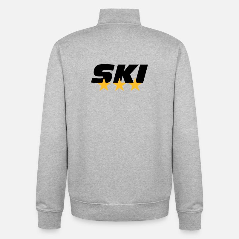ski - Sweat zippé unisexe en coton bio Stanley/Stella - gris chiné