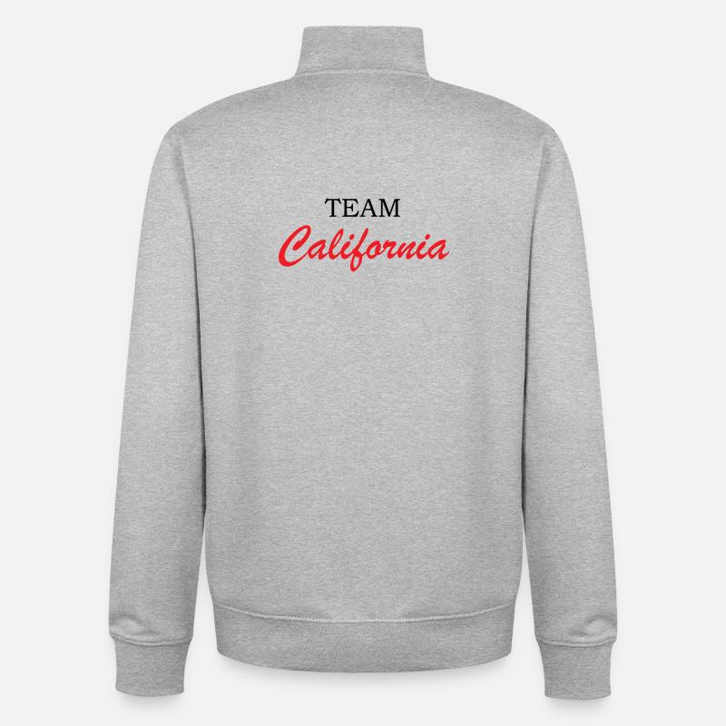 California Script Red - Sweat zippé unisexe en coton bio Stanley/Stella - gris chiné