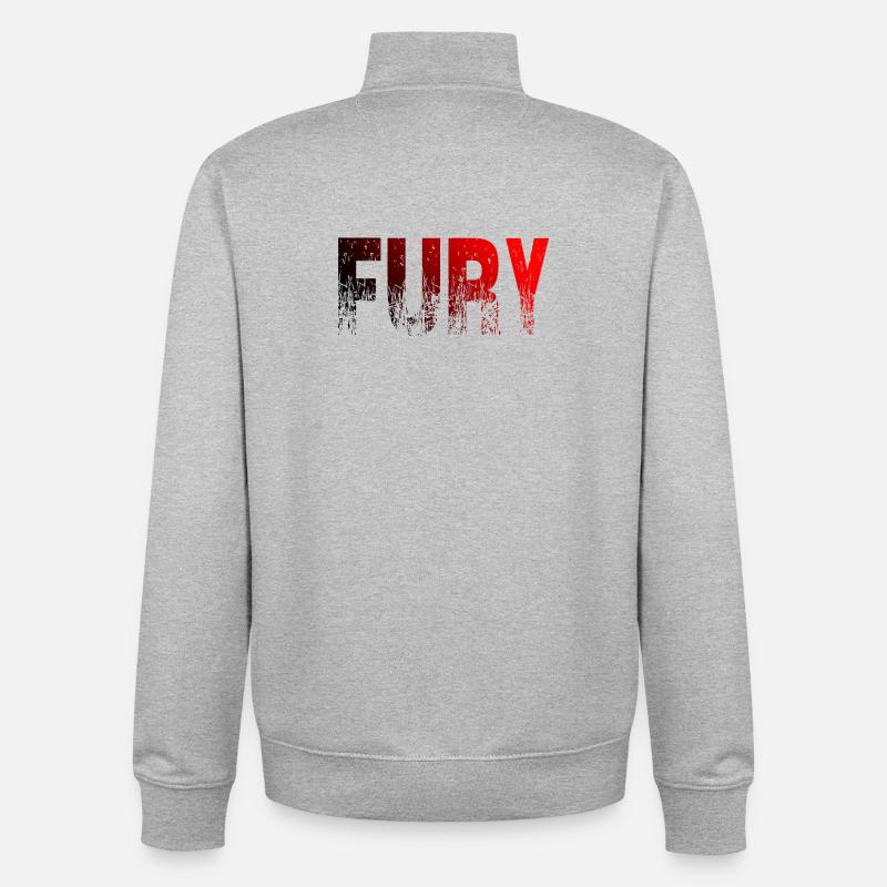 Fury Rot & Schwarz - Unisex Organic Zip Sweatshirt von Stanley/Stella - Grau meliert