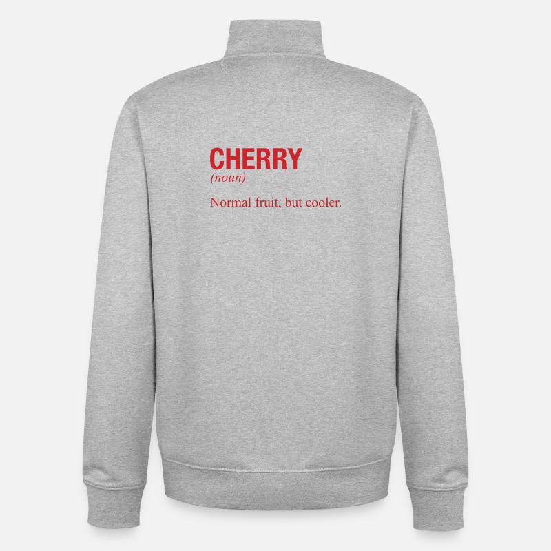 CHERRY Kirsche - Unisex Organic Zip Sweatshirt von Stanley/Stella - Grau meliert