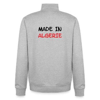 Made in Algeria - Unisex Organic Zip Sweatshirt by Stanley/Stella - heather grey - Back - AI Model Male 185 light (185cm)