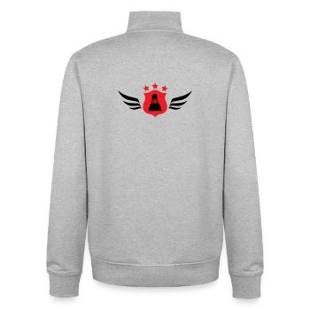Badminton – Sport – Schläger - Unisex Organic Zip Sweatshirt von Stanley/Stella - Grau meliert - Hinten - AI Model Male 185 light (185cm)