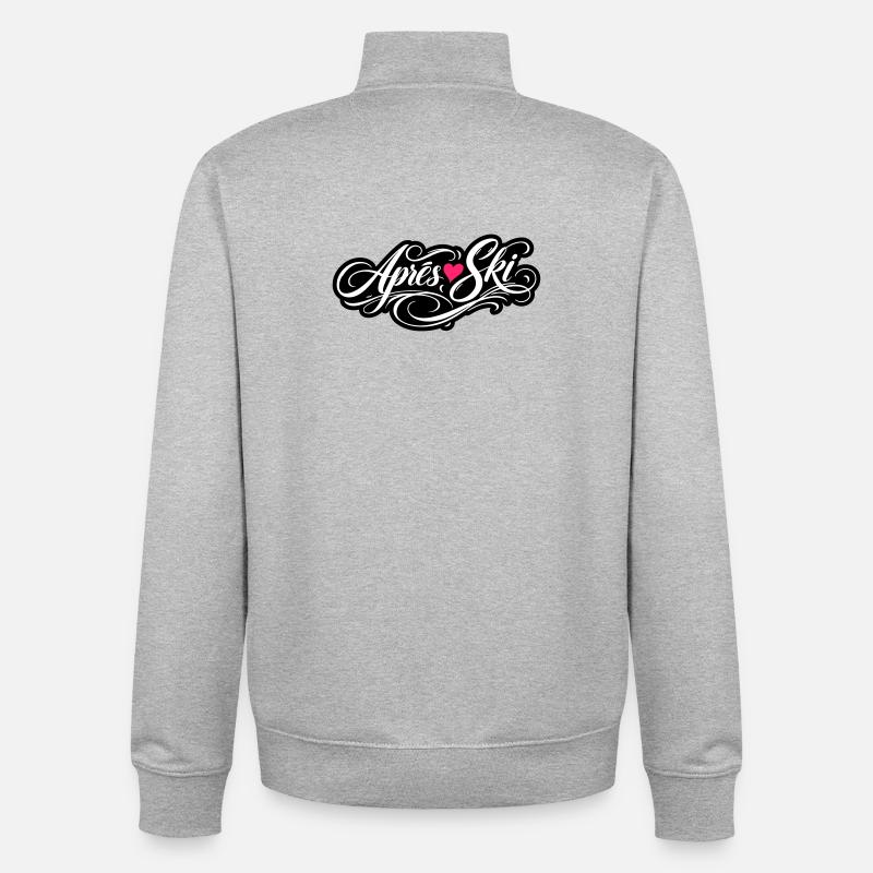 Apres Ski Herz Liebe - Unisex Organic Zip Sweatshirt von Stanley/Stella - Grau meliert