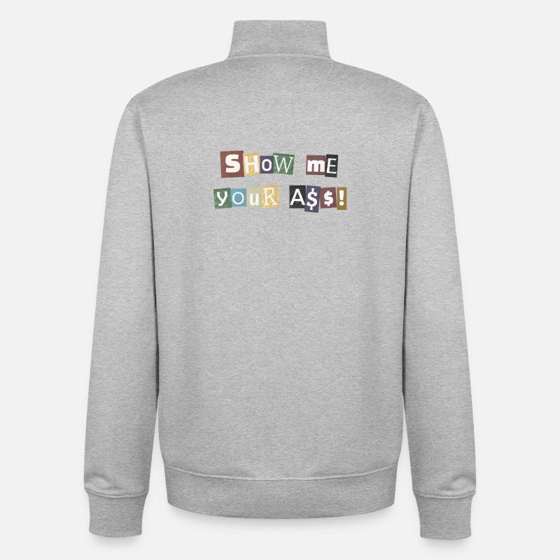 Collage de lettres SYMA - Sweat zippé unisexe en coton bio Stanley/Stella - gris chiné