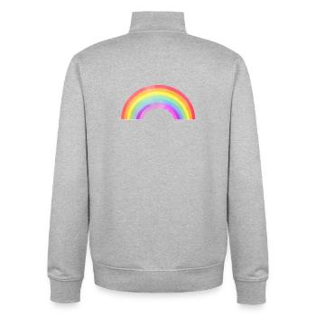 Rainbow Arch - Unisex Organic Zip Sweatshirt by Stanley/Stella - heather grey - Back - AI Model Male 185 light (185cm)