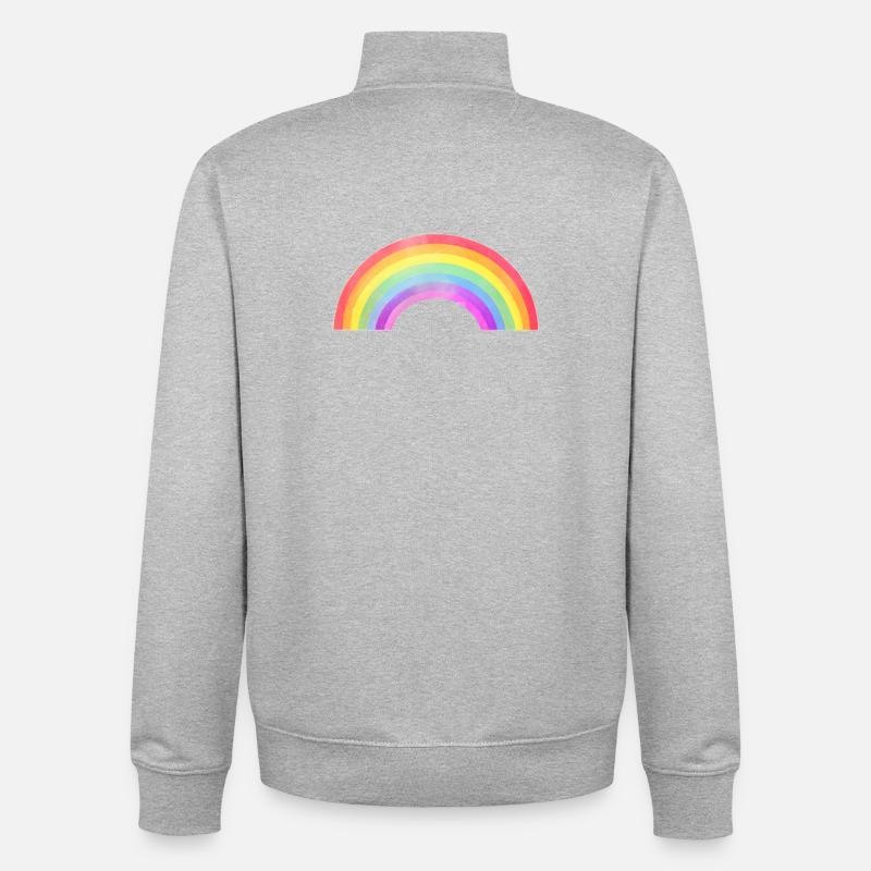 Arc arc-en-ciel - Sweat zippé unisexe en coton bio Stanley/Stella - gris chiné