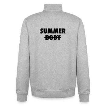 Summer Body Crossed Out - Funny Holiday Slogan - Unisex Organic Zip Sweatshirt by Stanley/Stella - heather grey - Back - AI Model Male 185 light (185cm)