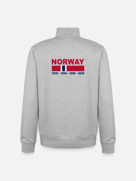 Norway fan - Unisex Organic Zip Sweatshirt by Stanley/Stella - heather grey