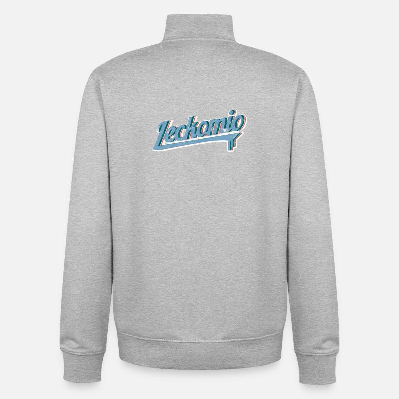 Leckomio - Lustiger Spruch - Eiscreme - Frech - Unisex Organic Zip Sweatshirt von Stanley/Stella - Grau meliert