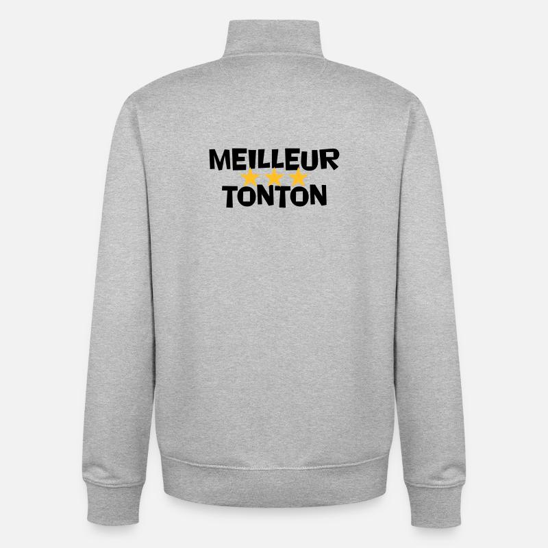 Meilleur Tonton - Sweat zippé unisexe en coton bio Stanley/Stella - gris chiné