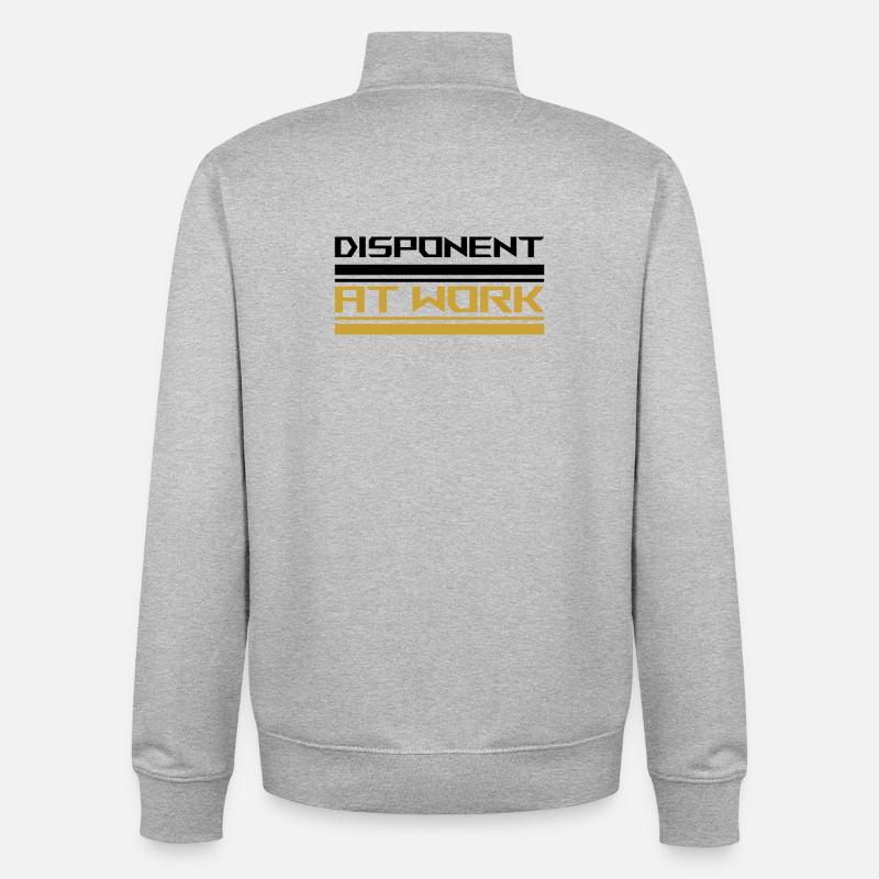 Disponent at work black - Unisex Organic Zip Sweatshirt by Stanley/Stella - heather grey