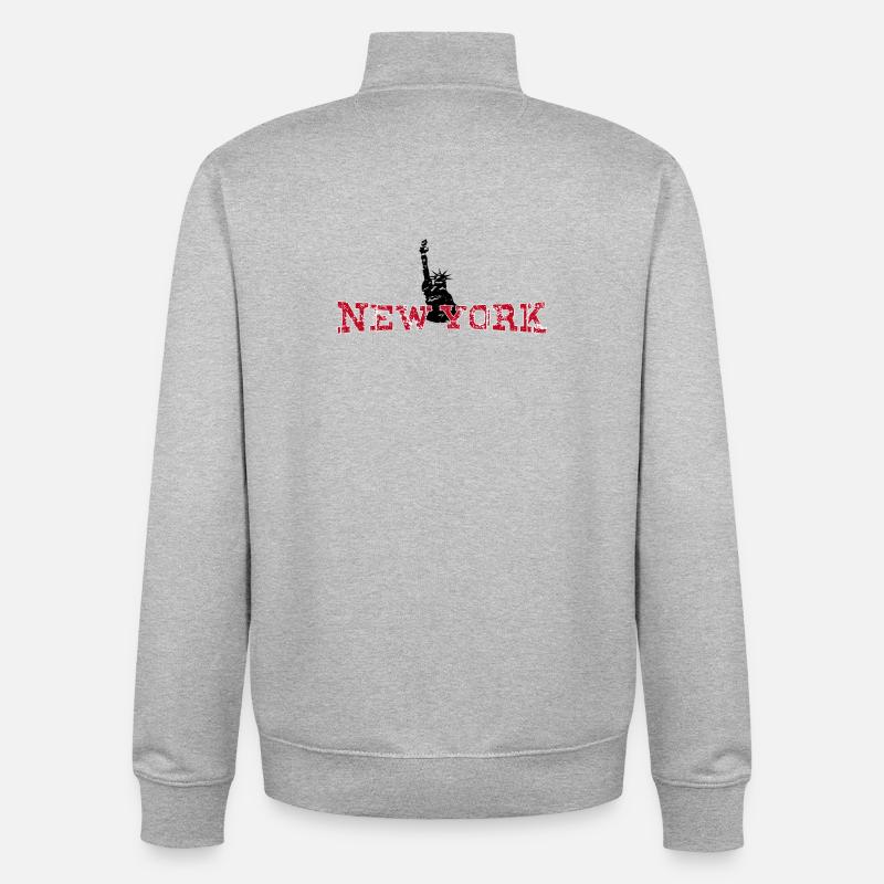 Retrouvez-moi à New York - Sweat zippé unisexe en coton bio Stanley/Stella - gris chiné