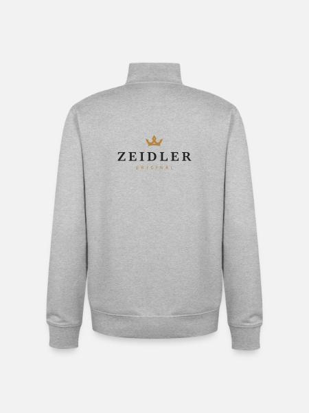 Zeidler Original Family Logo - Unisex Organic Zip Sweatshirt by Stanley/Stella - heather grey