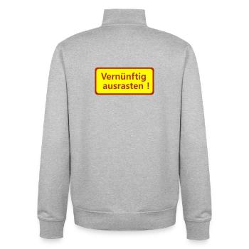 Vernünftig ausrasten - Unisex Organic Zip Sweatshirt von Stanley/Stella - Grau meliert - Hinten - AI Model Male 185 light (185cm)