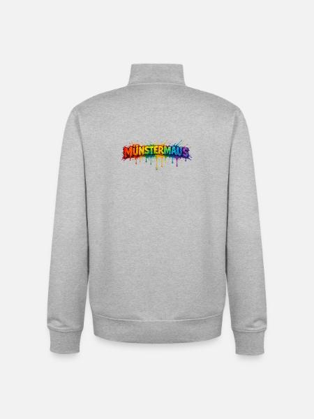 MünsterMaus Farbensplash - Unisex Organic Zip Sweatshirt von Stanley/Stella - Grau meliert