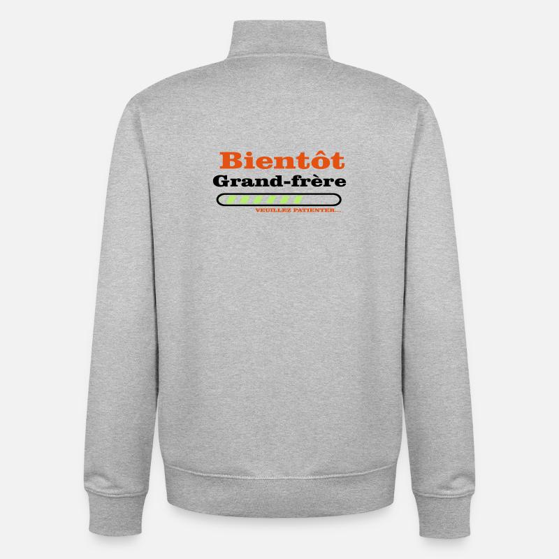 Bald ein großer Bruder - Unisex Organic Zip Sweatshirt von Stanley/Stella - Grau meliert