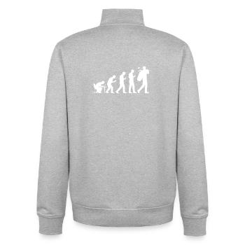 Evolution Golf Lustiges Geschenk für Golfer Männer - Unisex Organic Zip Sweatshirt von Stanley/Stella - Grau meliert - Hinten - AI Model Male 185 light (185cm)