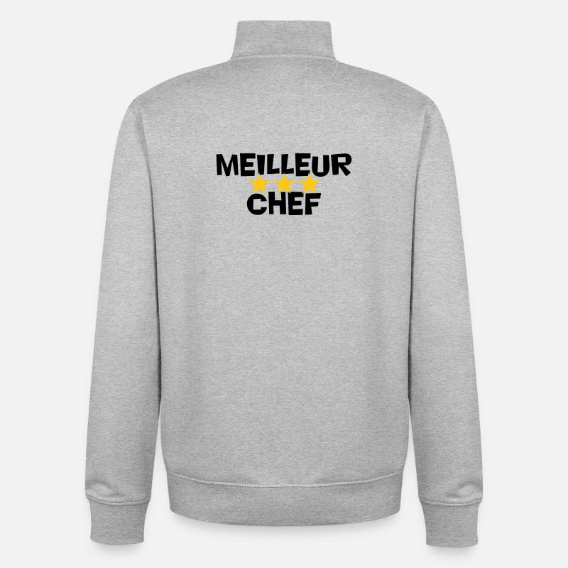 meilleur chef - Sweat zippé unisexe en coton bio Stanley/Stella - gris chiné