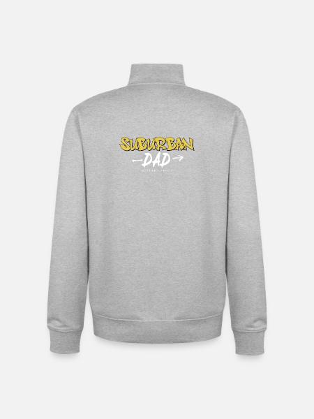 Suburban Dad, Yellow Graffiti Art - Unisex Organic Zip Sweatshirt by Stanley/Stella - heather grey