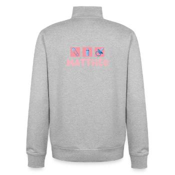 Baby Mattheo - Unisex Organic Zip Sweatshirt von Stanley/Stella - Grau meliert - Hinten - AI Model Male 185 light (185cm)