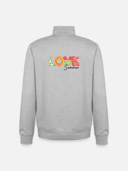 Love Summer  - Unisex Organic Zip Sweatshirt by Stanley/Stella - heather grey