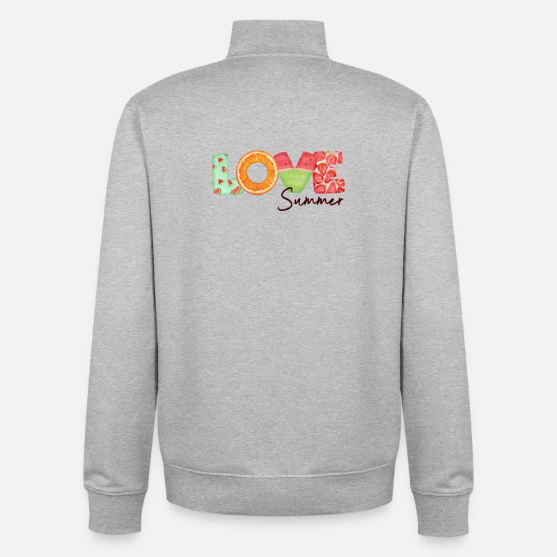 Ich liebe den Sommer - Unisex Organic Zip Sweatshirt von Stanley/Stella - Grau meliert