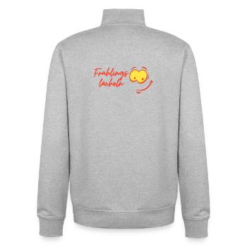 Frühlingslächeln - Wortschätze, vergessene Wörter - Unisex Organic Zip Sweatshirt von Stanley/Stella - Grau meliert - Hinten - AI Model Male 185 light (185cm)